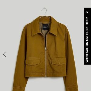 NWT Madewell Cropped Utilitarian Jacket in (Re)generative Chino